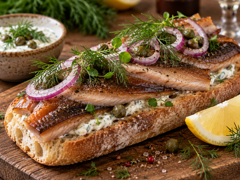 Aal geräuchert auf Ciabatta