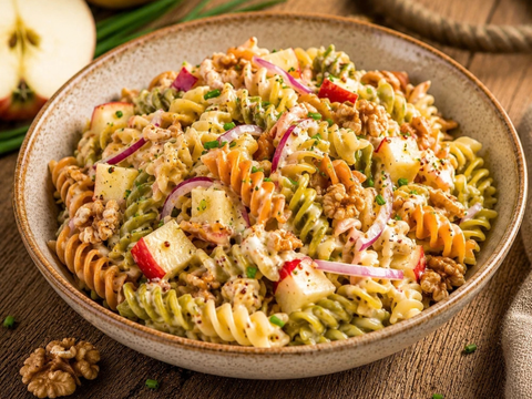 Schillerlocken-Salat mit Apfel und Senf-Dressing