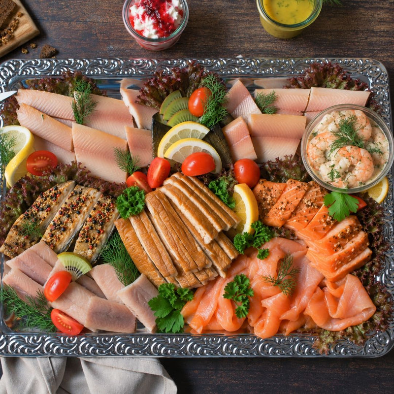 Fischplatte für 6 Personen - Große Räucherfisch-Auswahl