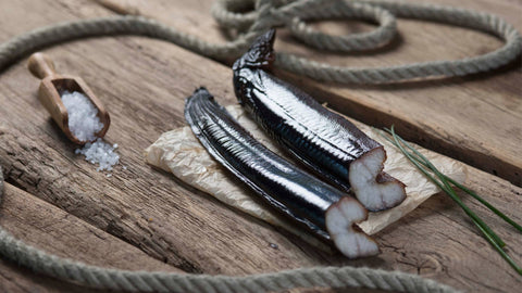 Frischer Aal aus dem Altonaer Ofen von der Räucherei Hoffmann am Dümmer See.