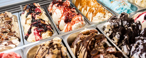 Bild des hausgemachten Eis beim Eiscafé Hoffmann am Dümmer-See.