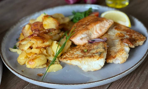 Gemischter Fischteller beim FIschhaus Hoffmann am Dümmer-See.