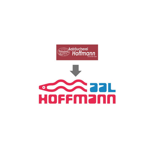 Darstellung des alten und des neuen Logos von Aal Hoffmann. 